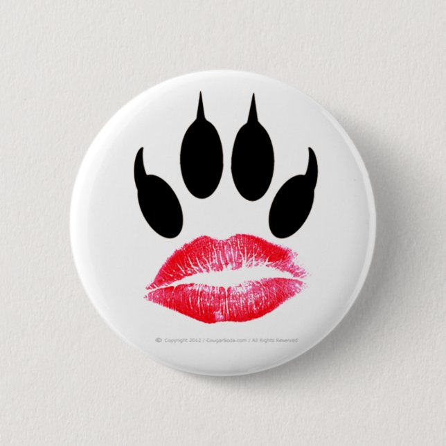 Offizieller Cougar Lippenstift-Pawprint Button (Vorderseite)