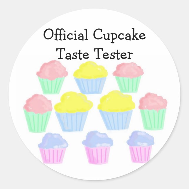 Offizieller CupcakeTaste Tester Runder Aufkleber (Vorderseite)