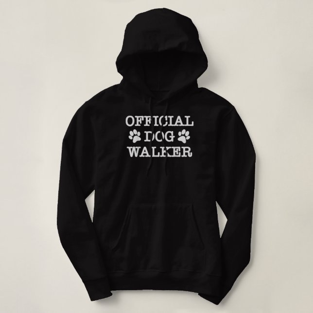 Offizieller Dog Walker Niedlicher Hund Walking Res Hoodie (Design vorne)