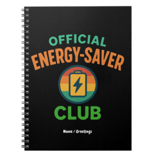 Offizieller Energiesparklub Retro Battery Icon Spa Notizblock