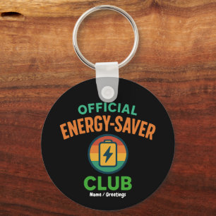 Offizieller Energiesparklub Retro Battery Icon Spa Schlüsselanhänger