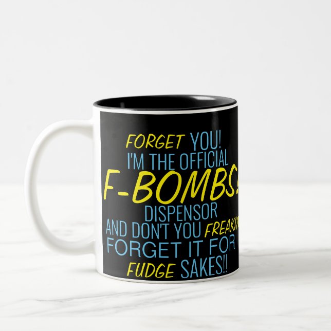 Offizieller F-Bomben-Dispenser Zweifarbige Tasse (Links)