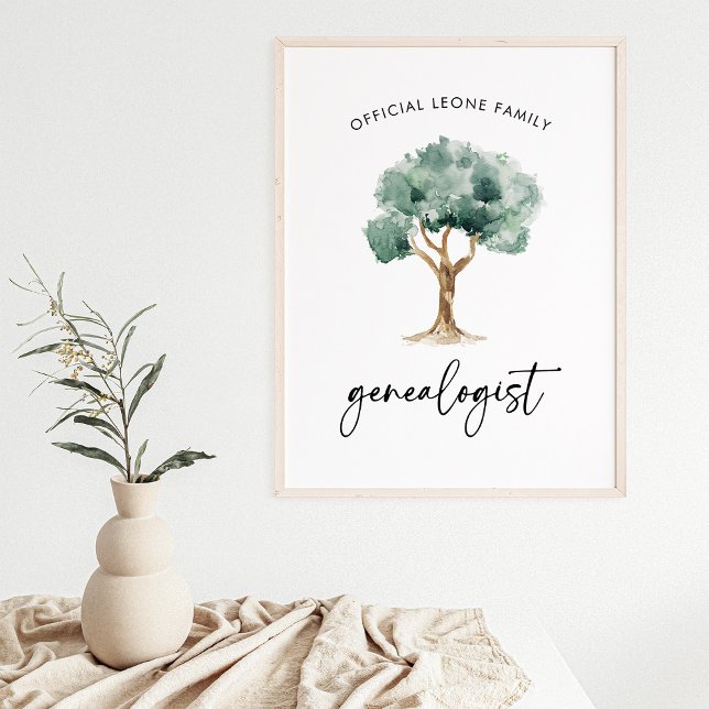 Offizieller Familiengenealoge mit Baum | Stilvoll Poster (A stylish and elegant poster for the genealogist in your family)