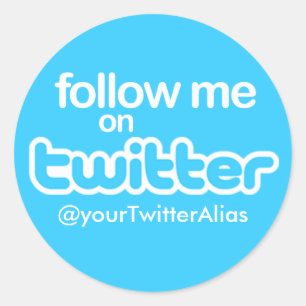 Offizieller "Follow-me auf Twitter" Aufkleber