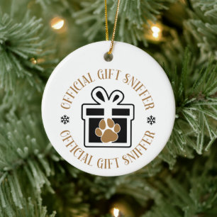 Offizieller Geschenk-Schnüffler - Weihnachten Keramik Ornament