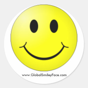Offizieller GlobalSmileyFace.com-Aufkleber Runder Aufkleber
