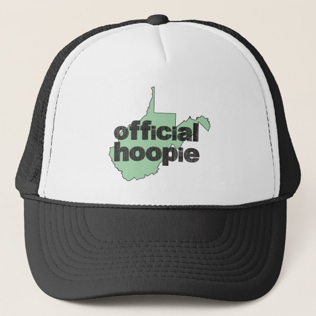Offizieller Hoopie West von Gott Virginia Spaß Truckerkappe (Vorderseite)