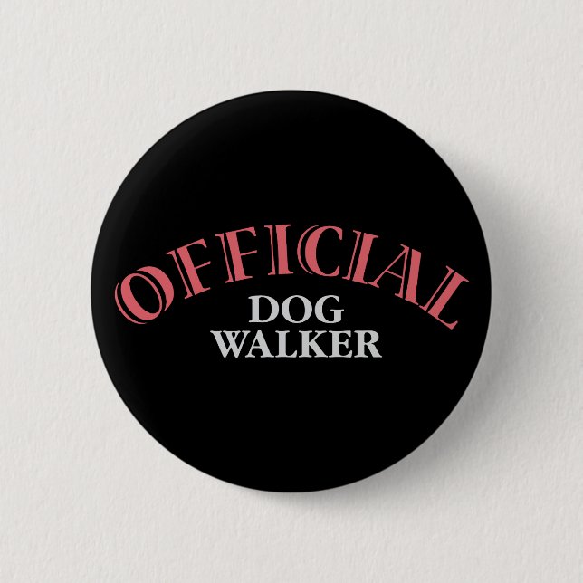 Offizieller Hundewanderer - Rosa Button (Vorderseite)