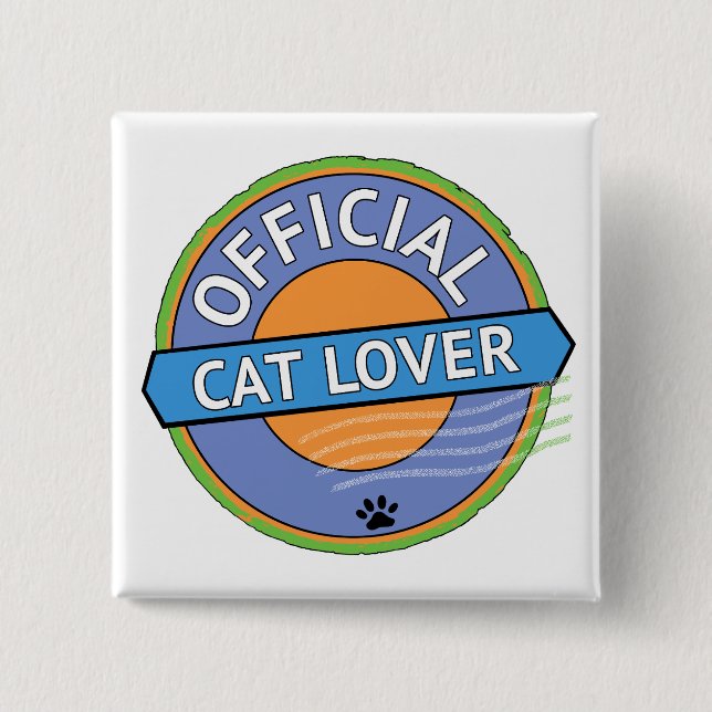 Offizieller Katzenliebhaber Button (Vorderseite)