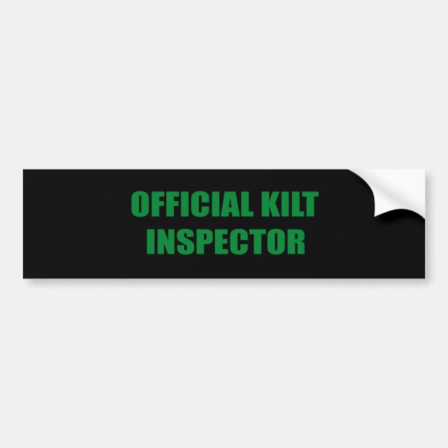 OFFIZIELLER KILT-INSPEKTOR AUTOAUFKLEBER (Vorne)