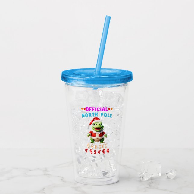 Offizieller Nordpol Cookie Tester Weihnachten Acryltrinkbecher (Rückseite Ice)