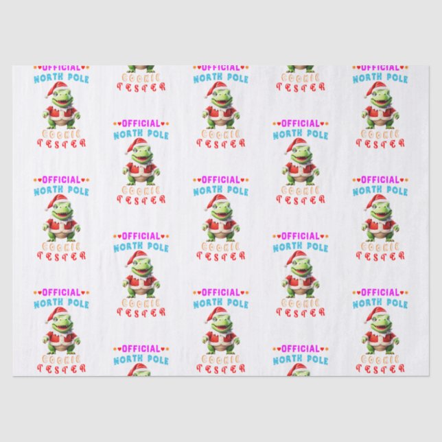 Offizieller Nordpol Cookie Tester Weihnachten Seidenpapier (Vorderseite)