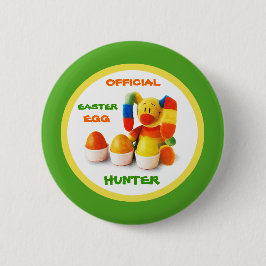 Offizieller Ostereier-Jäger. Funny Bunny mit Eiern Button