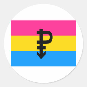 OFFIZIELLER PANSEXUELLER FLAG RUNDER AUFKLEBER