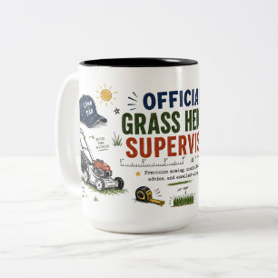 Offizieller Rasenhöhen-Überwacher Lawn Dad Zweifarbige Tasse
