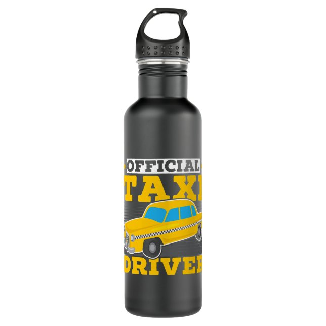 Offizieller Taxifahrer Taxicab Fahrer Cabbie 1 Edelstahlflasche (Vorderseite)