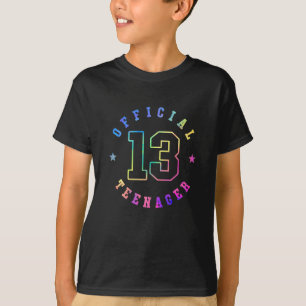 Offizieller Teenager Dreizehn Jahre alt farbenfroh T-Shirt