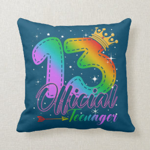 Offizieller Teenager in Regenbogenfarben 13. Gebur Kissen