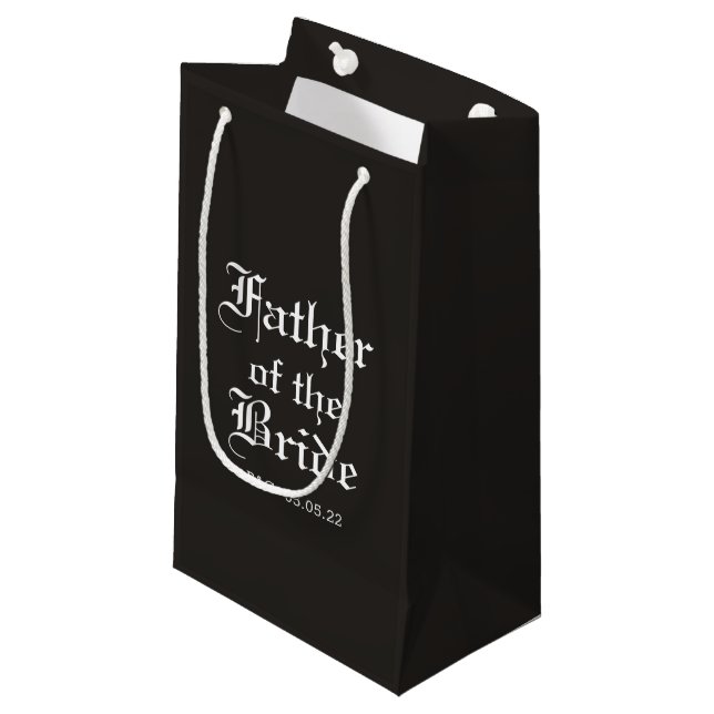 Offizieller Vater der Braut-Kleine Geschenktasche Kleine Geschenktüte (Vorderseite Schrägansicht)