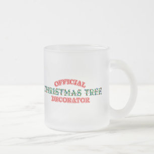 Offizieller Weihnachtsbaum-Dekorateur (rot) Mattglastasse