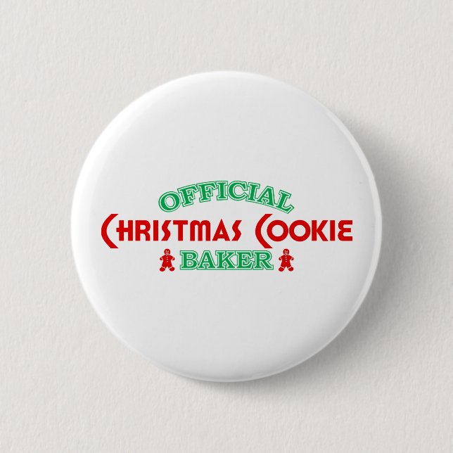 Offizieller Weihnachtsplätzchen-Bäcker Button (Vorderseite)