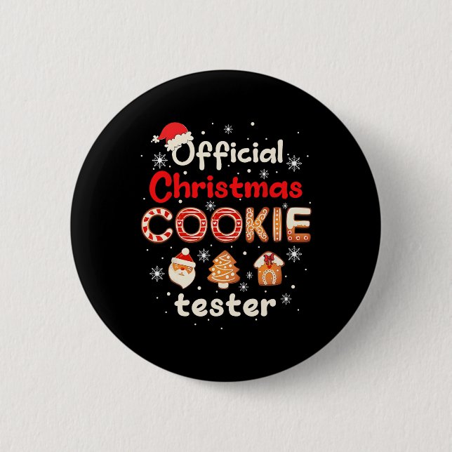 Offizieller Weihnachtsplätzchen Tester Verkoster K Button (Vorderseite)