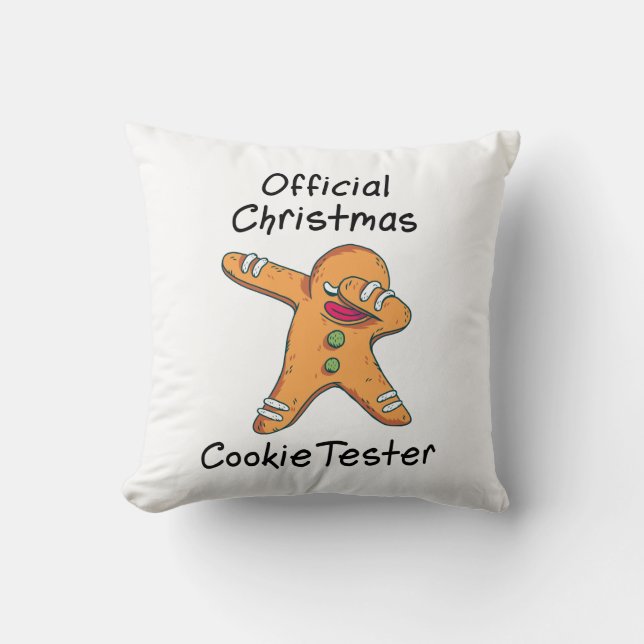 Offizieller Weihnachtsplätzchentester Kissen (Vorderseite)