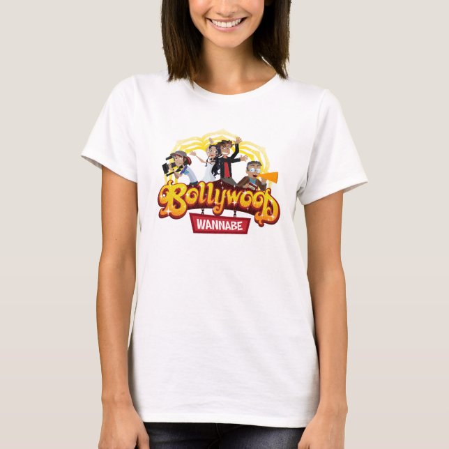 Offizieller weißer T - Shirt Bollywood Wannabe (Vorderseite)