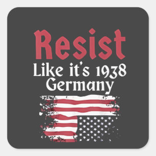Offizieller Wohnsitz wie 1938 Deutschland Resist Quadratischer Aufkleber