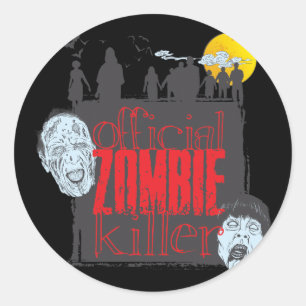 Offizieller Zombie-Mörder Runder Aufkleber