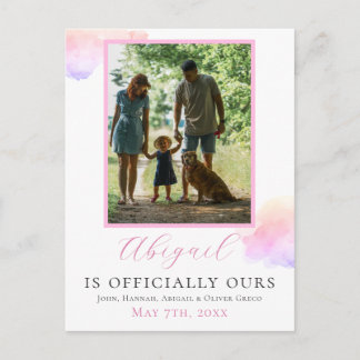 Offizielles Adoptionsfamilienfoto  Feiertagspostkarte
