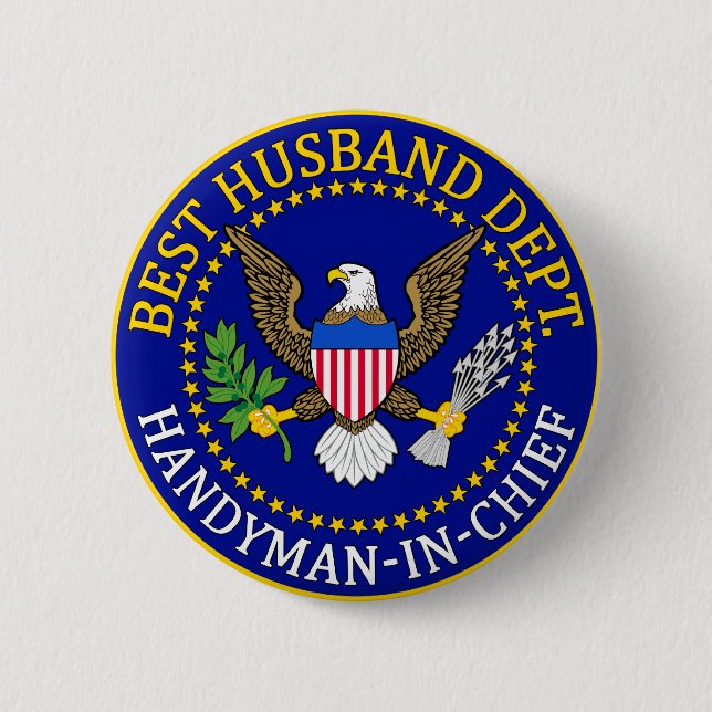 Offizielles bestes Ehemann-Abteilungs-Siegel Button (Vorderseite)
