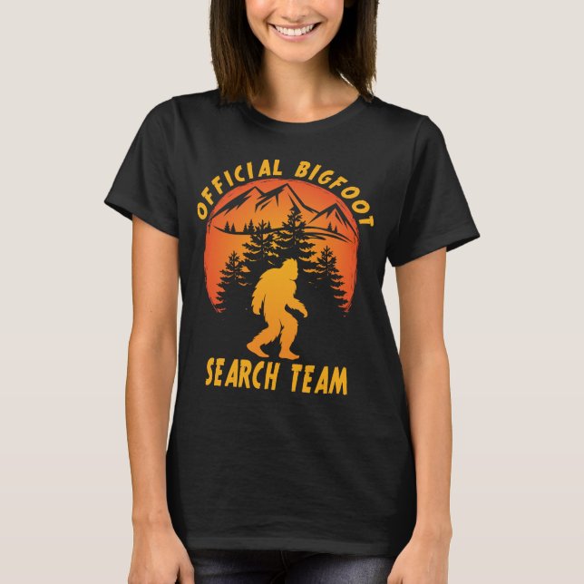 Offizielles Bigfoot Suchteam Sasquatch Funny T-Shirt (Vorderseite)