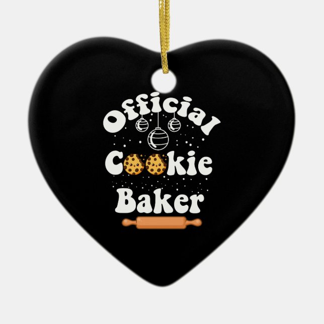 Offizielles Cookie Baker Cookie Liebhaber Weihnach Keramik Ornament (Vorne)