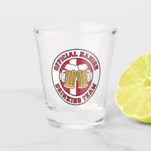 Offizielles dänisches Trinkteam Schnapsglas