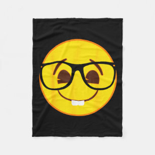 Offizielles Emoji Nerd Gles Gelbes Smiley-Gesicht Fleecedecke