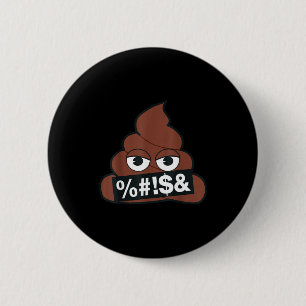 Offizielles Emoji Poop Zensiert Gelbes Smiley-Gesi Button