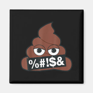 Offizielles Emoji Poop Zensiert Gelbes Smiley-Gesi Magnet