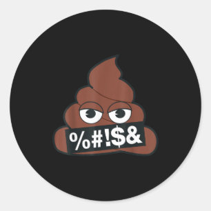 Offizielles Emoji Poop Zensiert Gelbes Smiley-Gesi Runder Aufkleber