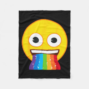 Offizielles Emoji Regenbogen Mund Gelbes Lächeln G Fleecedecke