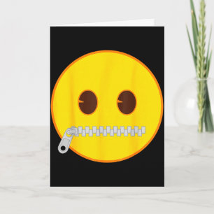 Offizielles Emoji Reißverschluss Mund Gelbes Läche Karte