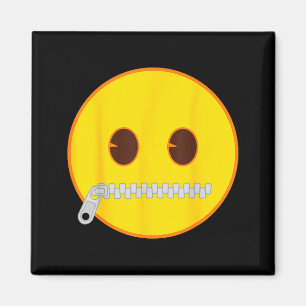 Offizielles Emoji Reißverschluss Mund Gelbes Läche Magnet