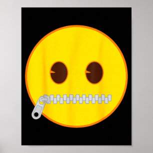 Offizielles Emoji Reißverschluss Mund Gelbes Läche Poster
