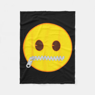 Offizielles Emoji Reißverschluss Mund Gelbes Smile Fleecedecke