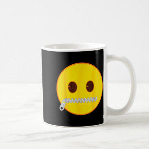 Offizielles Emoji Reißverschluss Mund Gelbes Smile Kaffeetasse