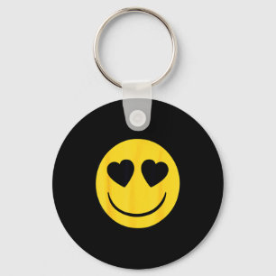 Offizielles Emoji Retro-Herzenaugen-Gelbes-Lächeln Schlüsselanhänger