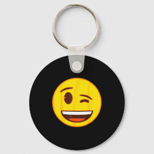 Offizielles Emoji Zwinkerndes Gelbes Smiley-Gesich Schlüsselanhänger