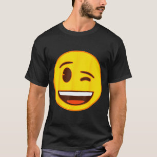 Offizielles Emoji Zwinkerndes Gelbes Smiley-Gesich T-Shirt