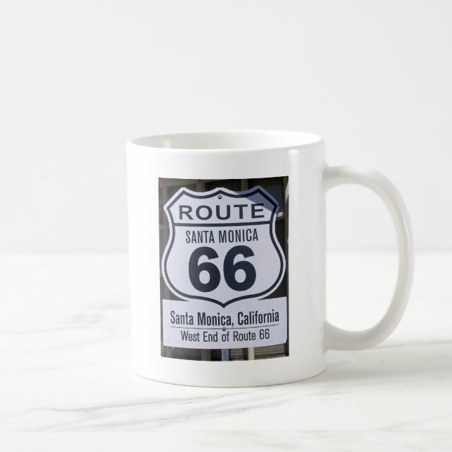 Offizielles Endenzeichen Santa Monica des Weges 66 Kaffeetasse (Rechts)