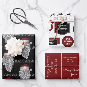 Offizielles Geschenk vom Weihnachtsmann Personalis Geschenkpapier Set